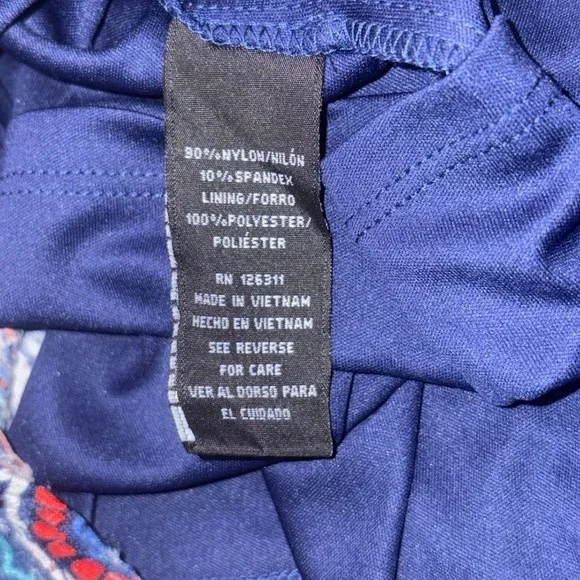 Ronni Nicole Womens Size 10 Navy Blue Red Tribal Print Sleeveless Dress - Picture 10 of 12